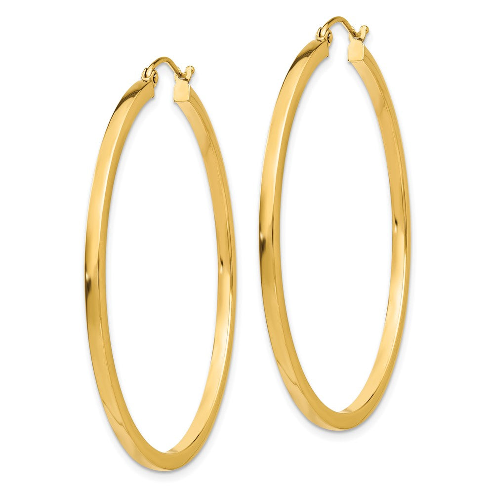 10K Gelbgold 2mm Quadratisch Röhre Creolen
