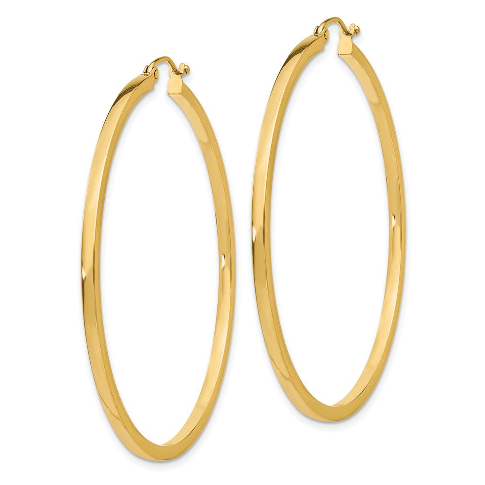 10K Gelbgold 2mm Quadratisch Röhre Creolen