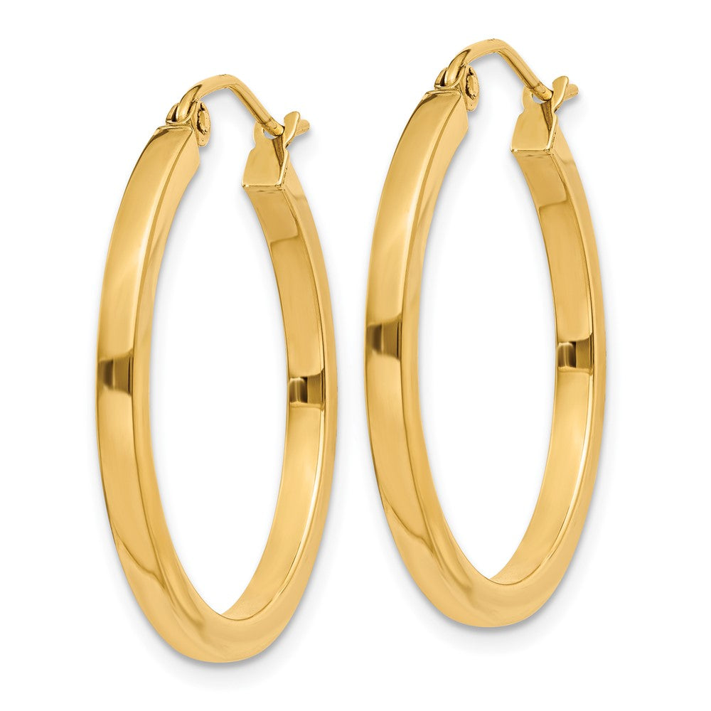 10K Gelbgold 2mm Quadratisch Röhre Creolen