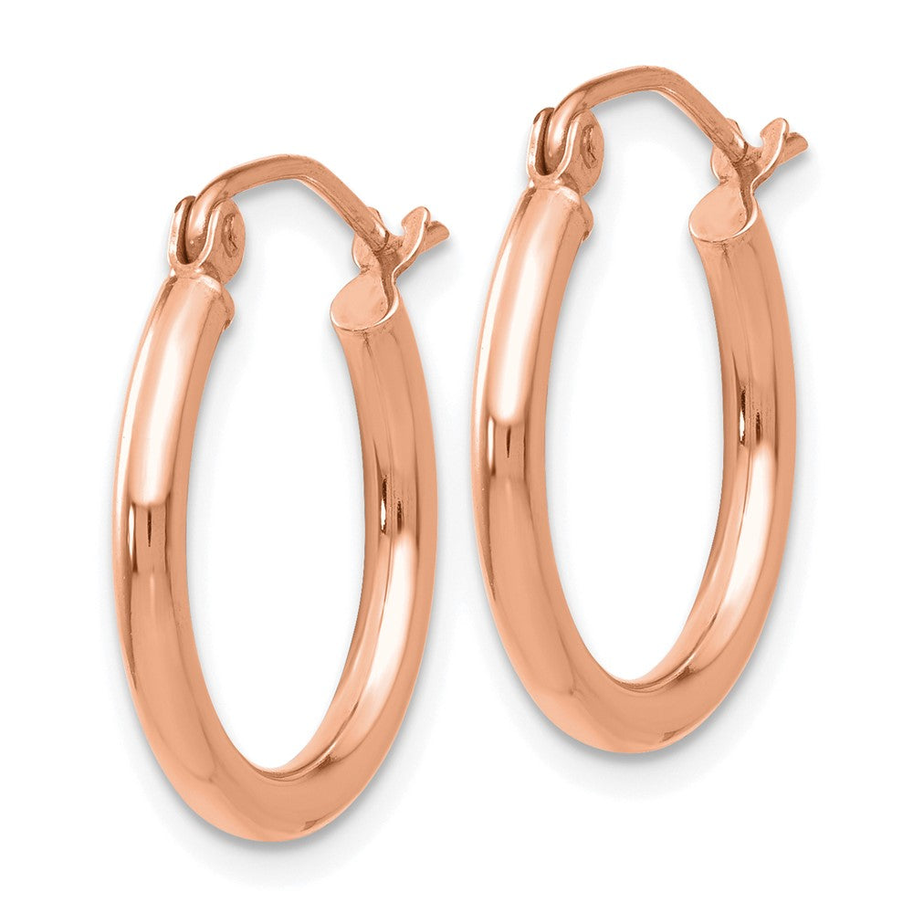 10K Roségold Poliert 2x17.5mm Leicht Röhre Creolen