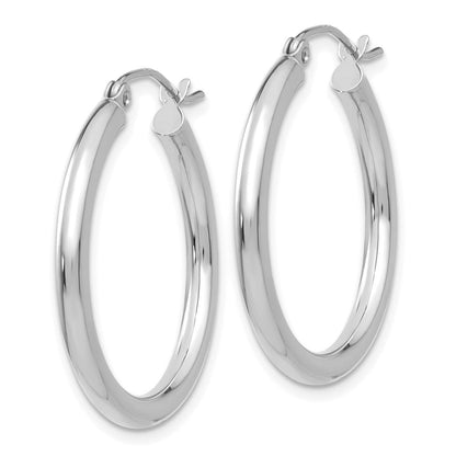 10K Weißgold Poliert 2.5mm Röhre Creolen