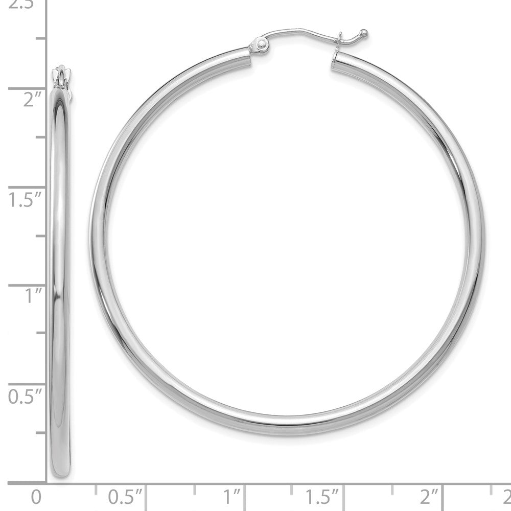 10K Weißgold 10K Poliert 2.5mm Leicht Röhre Creolen