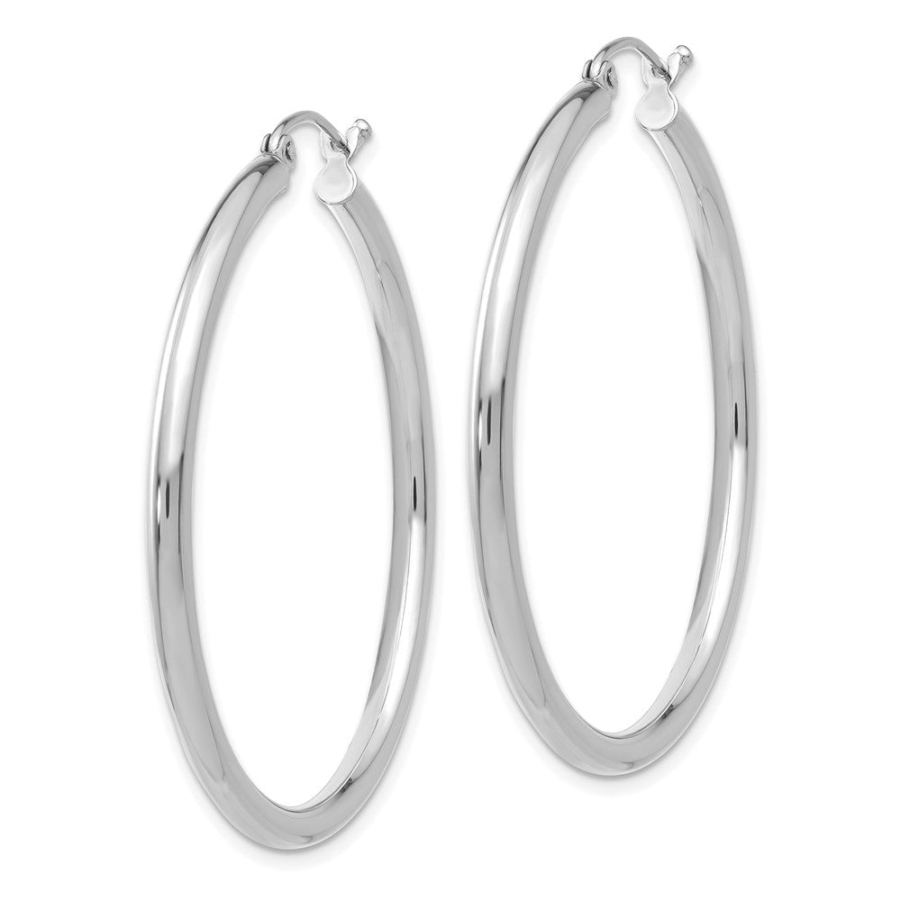 10K Weißgold Poliert 2.5mm Röhre Creolen