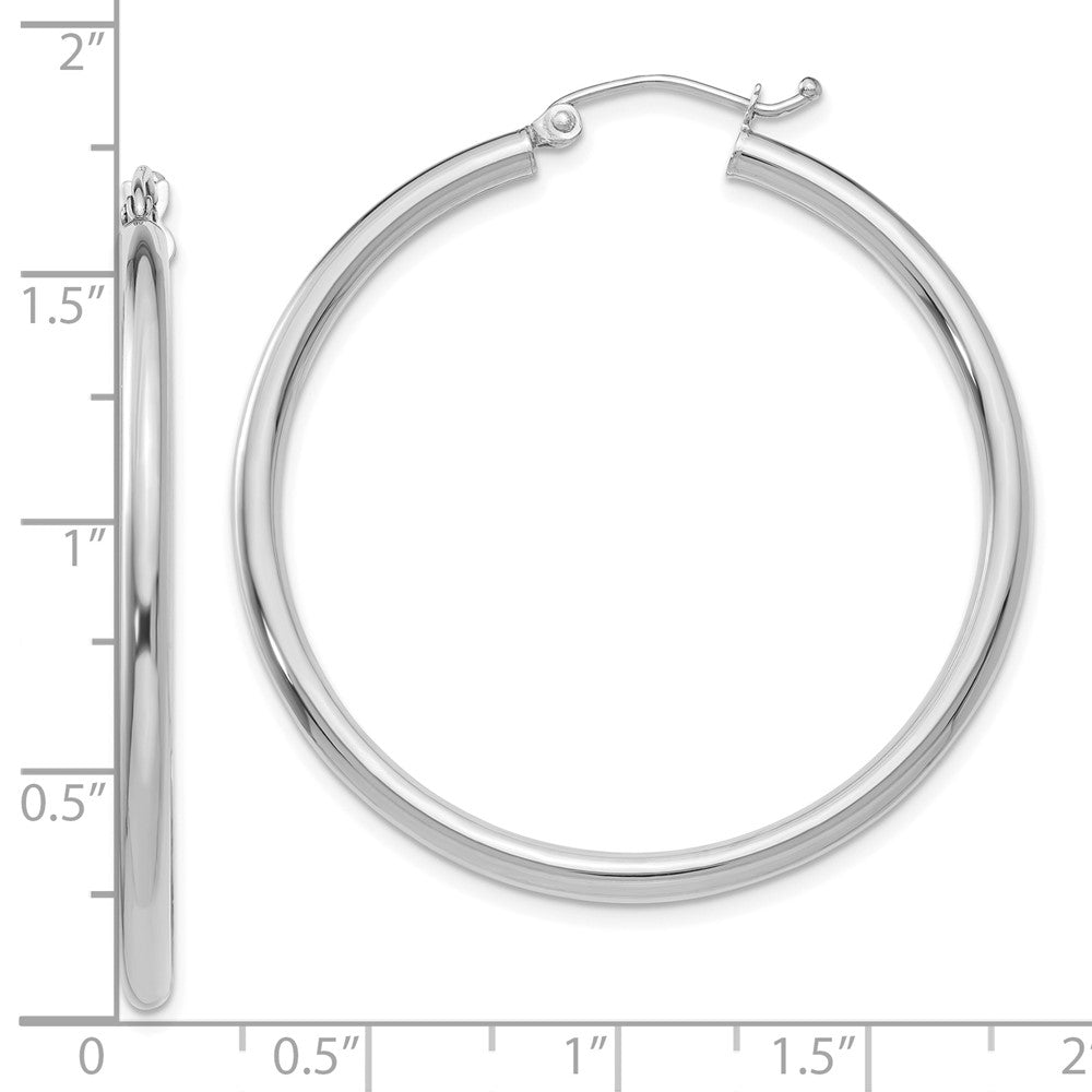 10K Weißgold Poliert 2.5mm Röhre Creolen