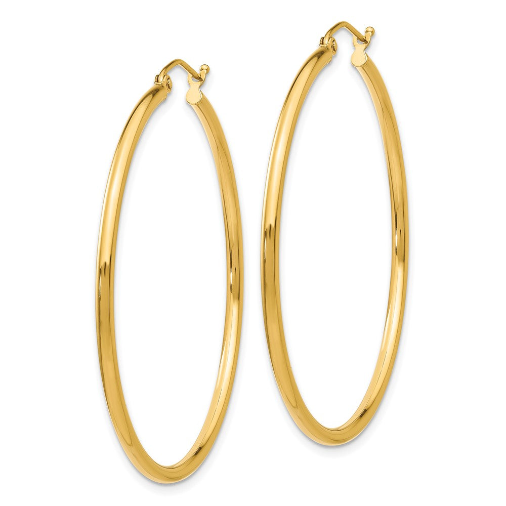 10K Gelbgold Poliert 2mm Röhre Creolen