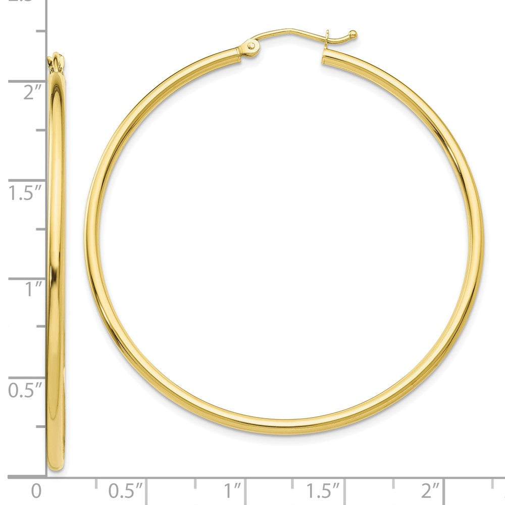 10K Gelbgold Poliert 2mm Röhre Creolen