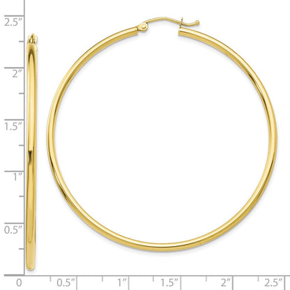 10K Gelbgold Poliert 2mm Röhre Creolen