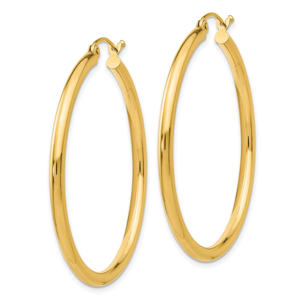 10K Gelbgold Poliert 2.5mm Röhre Creolen
