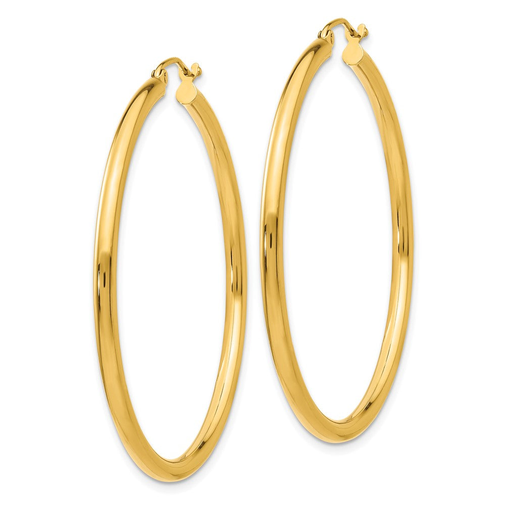 10K Gelbgold Poliert 2.5mm Röhre Creolen