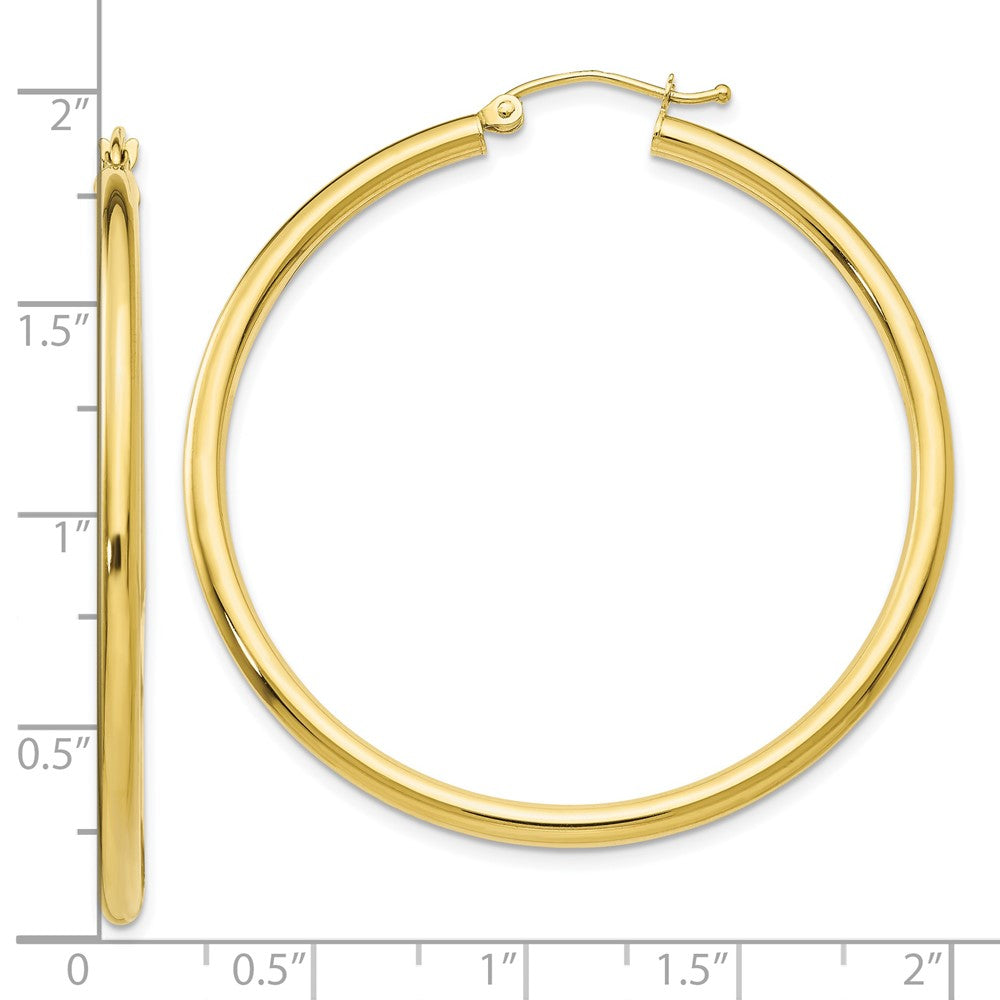10K Gelbgold Poliert 2.5mm Röhre Creolen