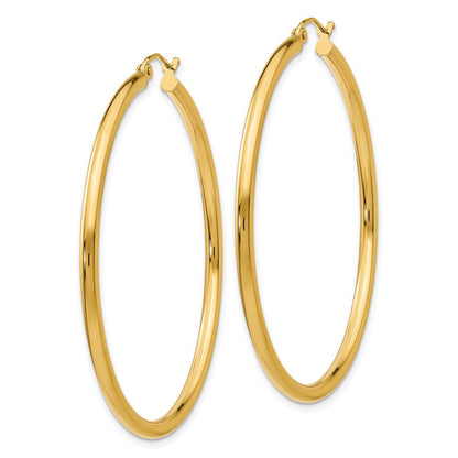 10K Gelbgold Poliert 2.5mm Röhre Creolen