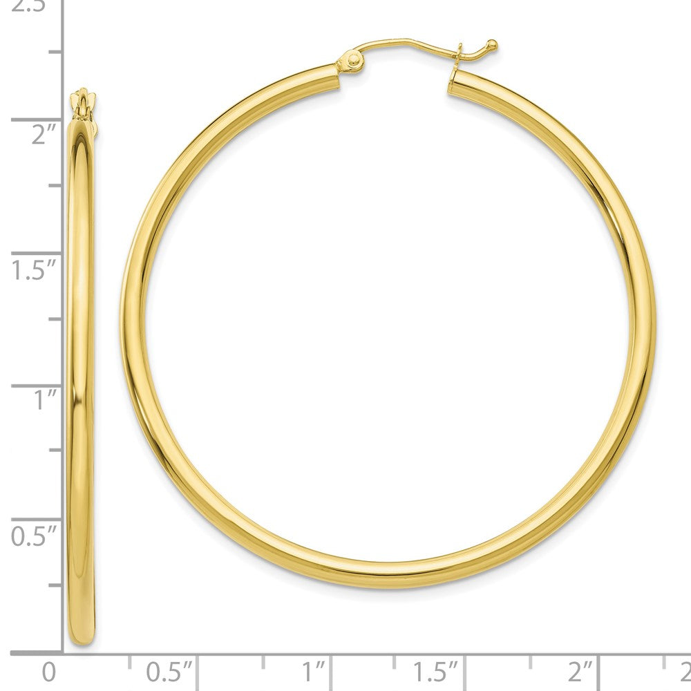 10K Gelbgold Poliert 2.5mm Röhre Creolen