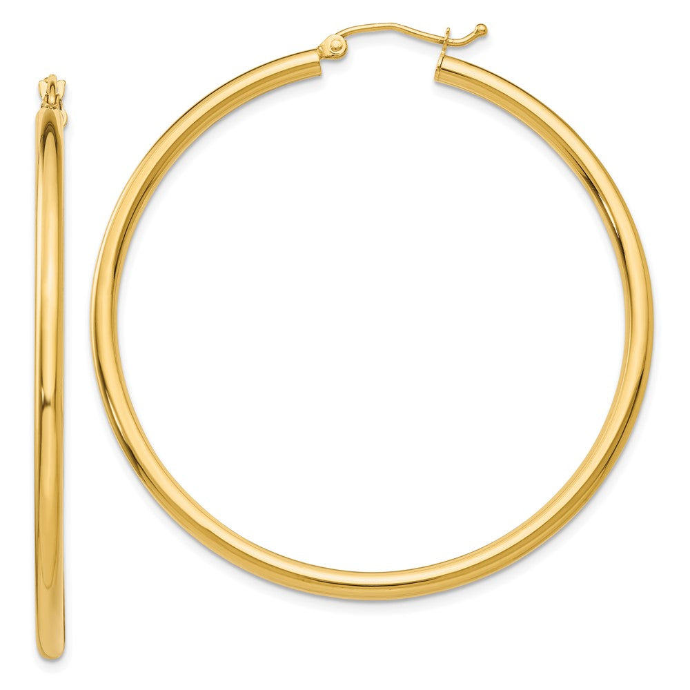 10K Gelbgold Poliert 2.5mm Röhre Creolen