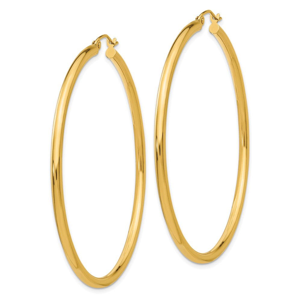 10K Gelbgold Poliert 2.5mm Röhre Creolen