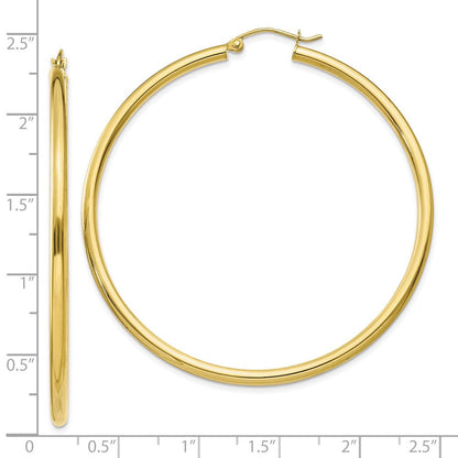 10K Gelbgold Poliert 2.5mm Röhre Creolen