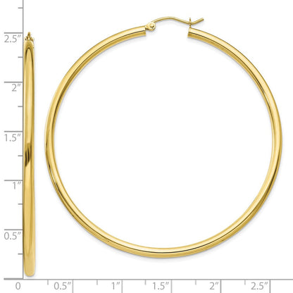 10K Gelbgold Poliert 2.5mm Röhre Creolen