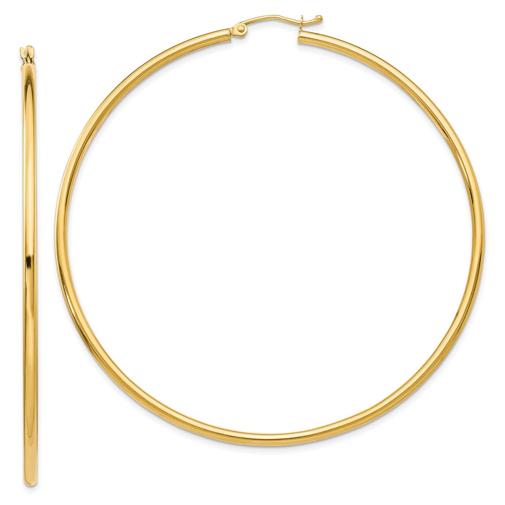 10K Gelbgold Poliert 2.5mm Röhre Creolen