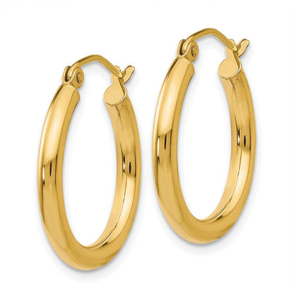 10K Gelbgold Poliert 2.5mm Röhre Creolen