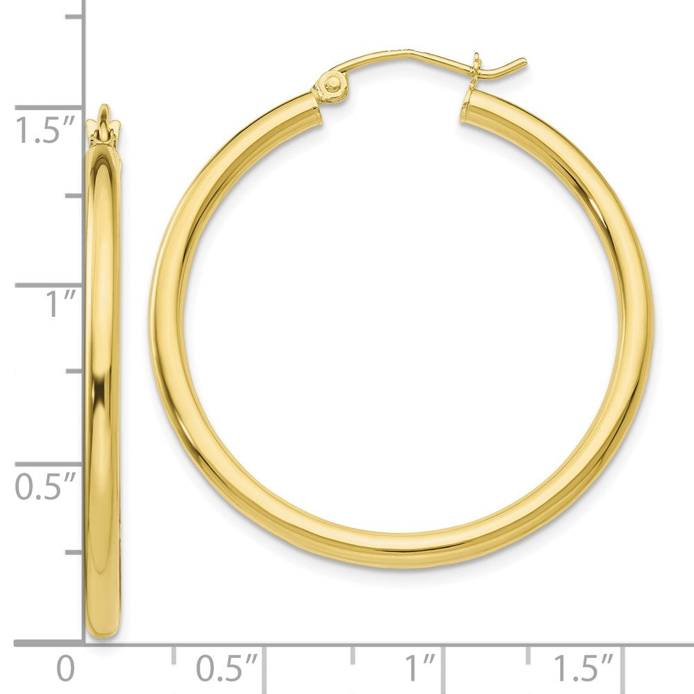 10K Gelbgold Poliert 2.5mm Röhre Creolen