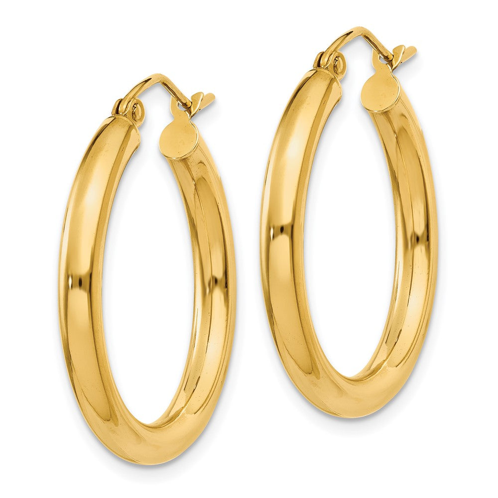 10K Gelbgold Poliert 3mm Röhre Creolen
