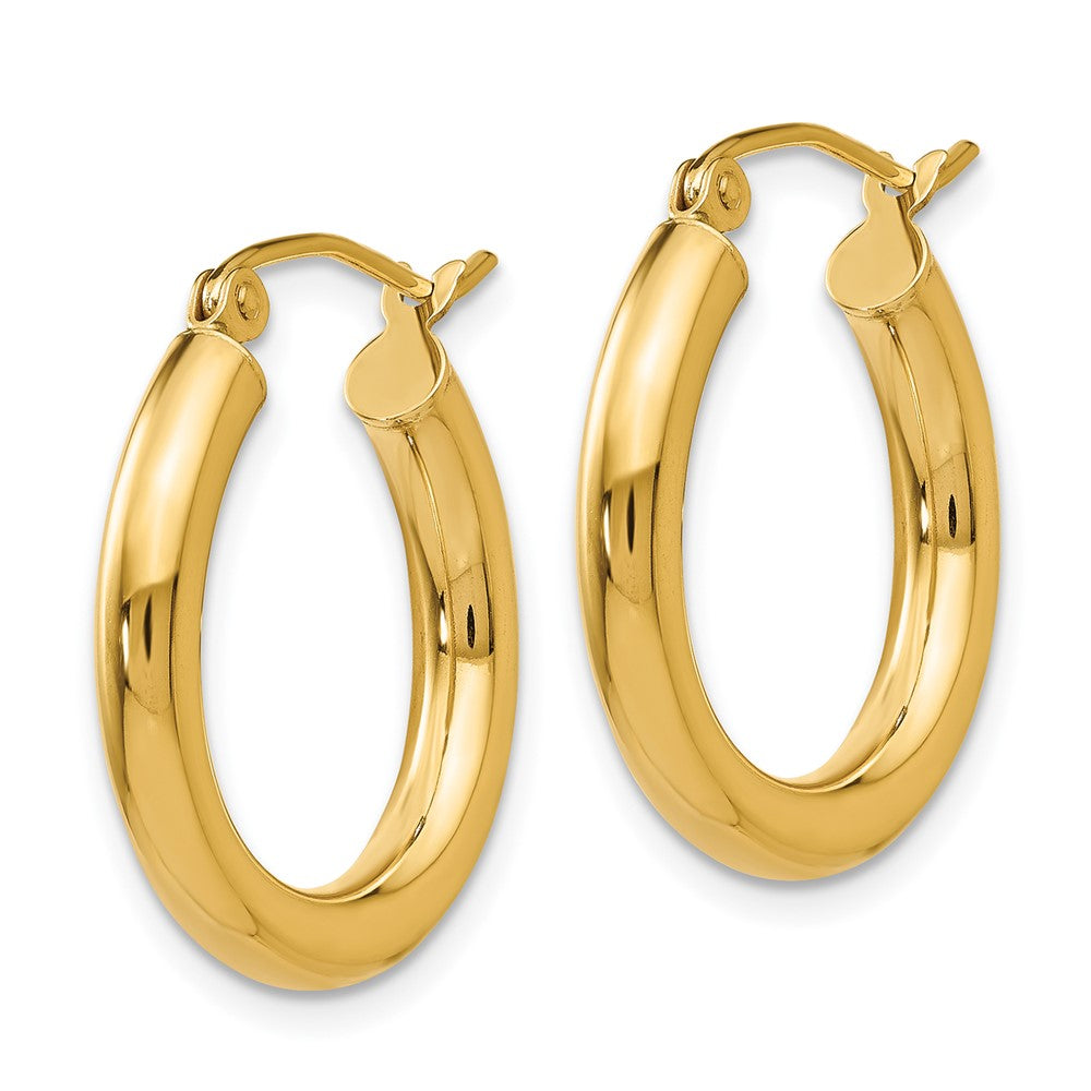 10K Gelbgold Poliert 3mm Röhre Creolen