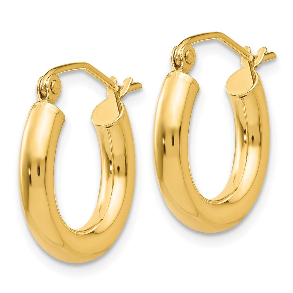 10K Gelbgold Poliert 3mm Röhre Creolen