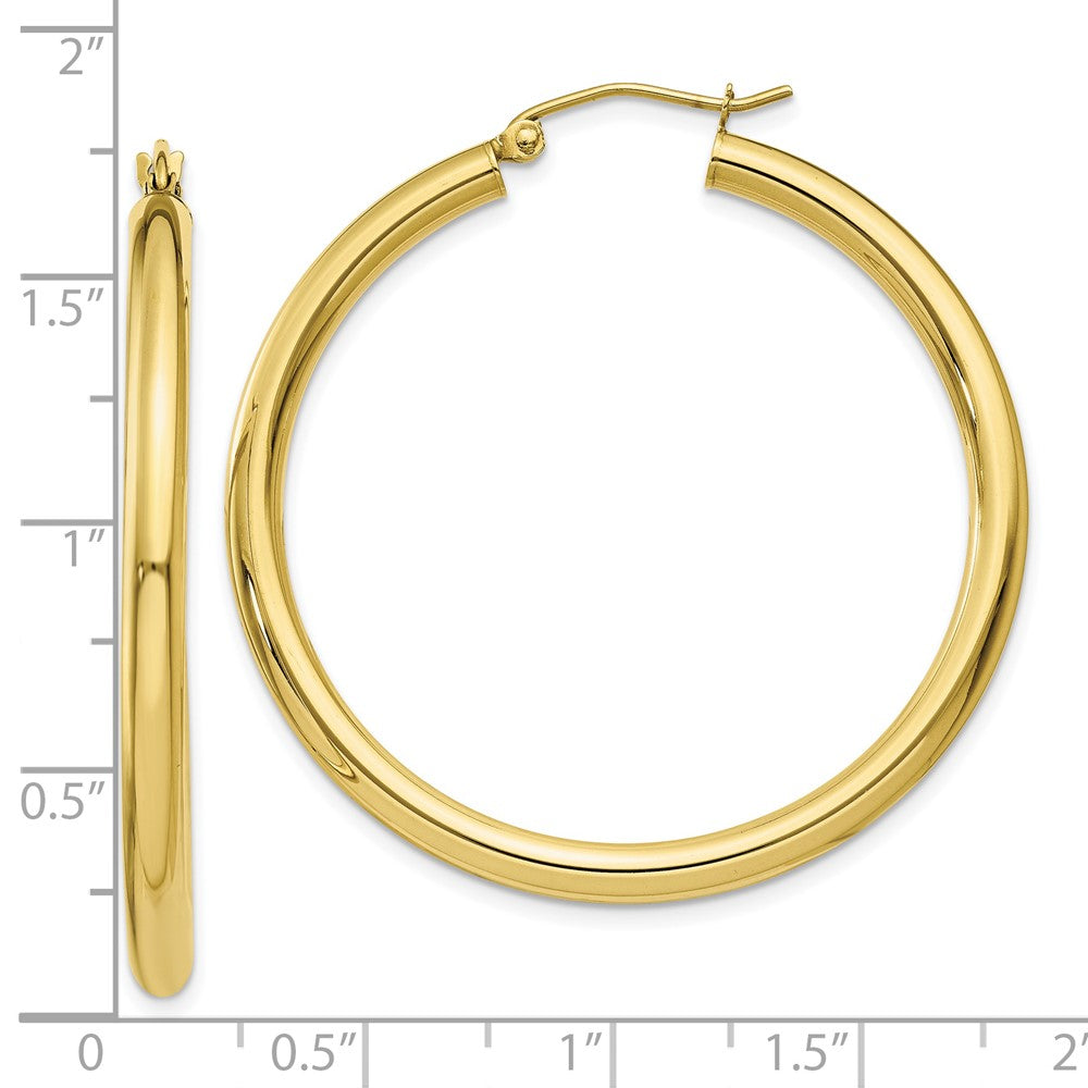10K Gelbgold Poliert 3mm Röhre Creolen