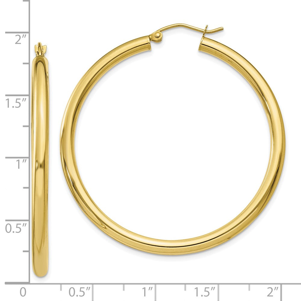 10K Gelbgold Poliert 3mm Röhre Creolen