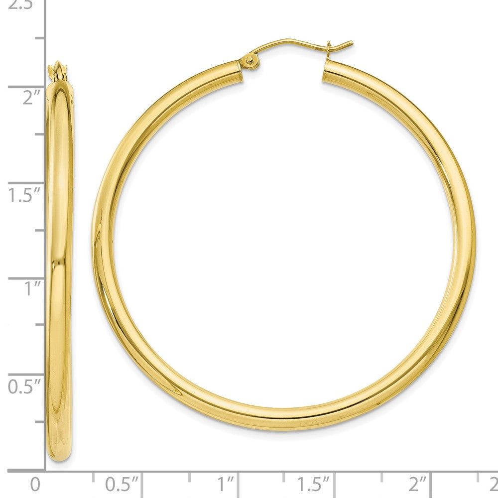 10K Gelbgold Poliert 3mm Röhre Creolen