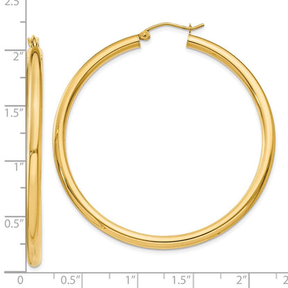 10K Gelbgold Poliert 3mm Leicht Röhre Creolen