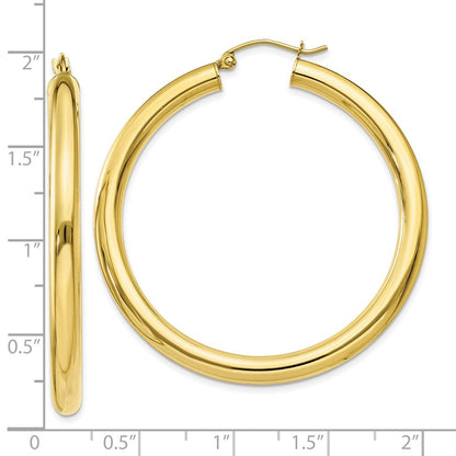 10K Gelbgold Poliert 4mm Röhre Creolen