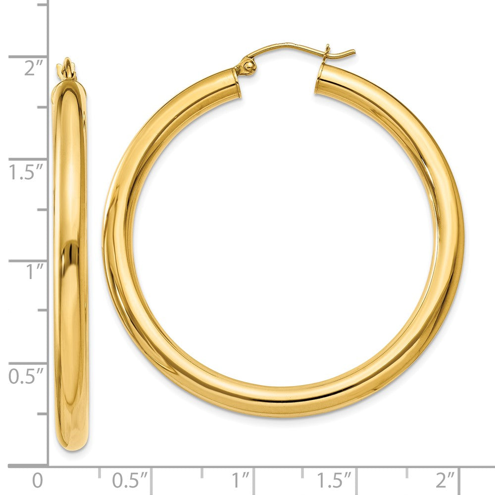 10K Gelbgold Poliert 4mm Leicht Röhre Creolen