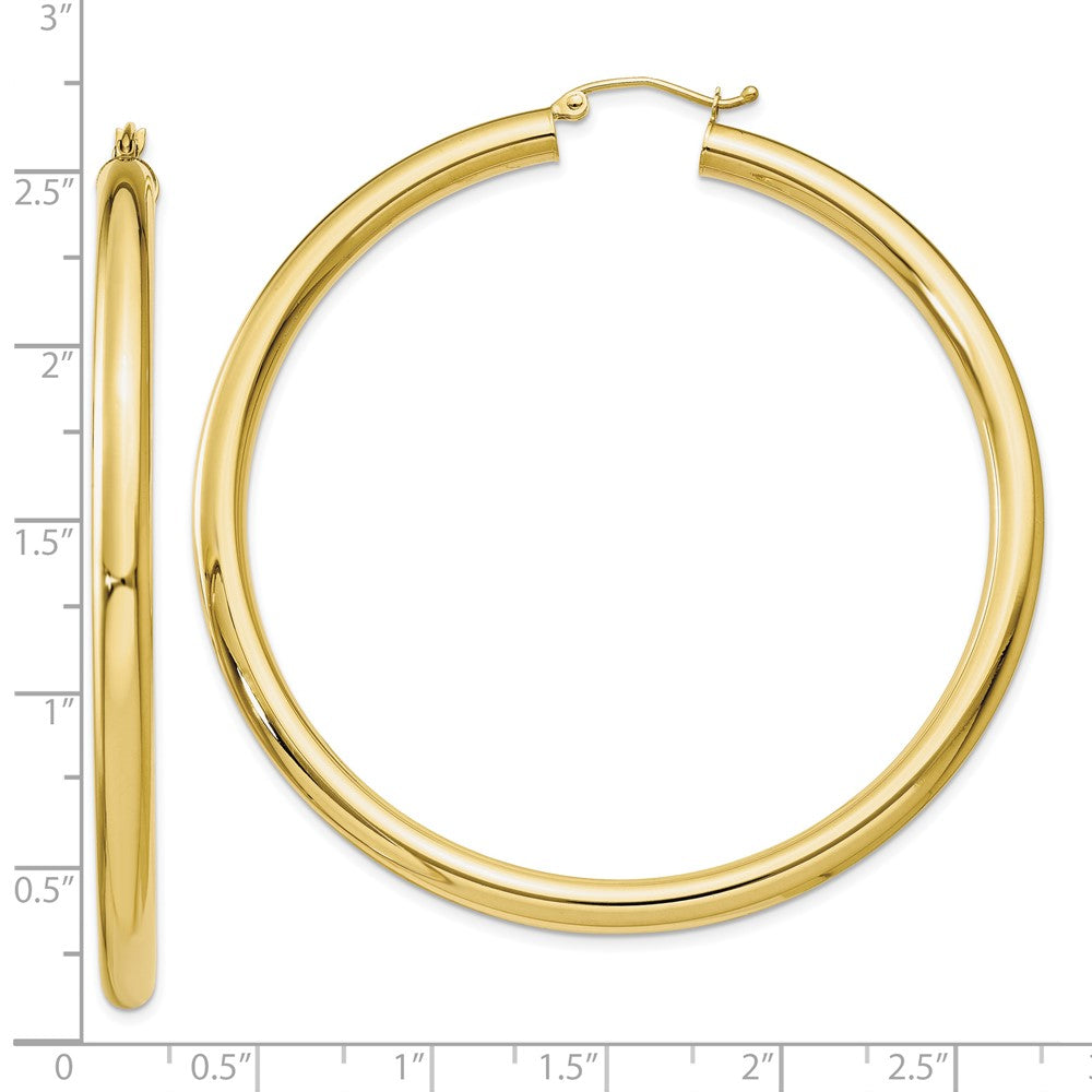 10K Gelbgold Poliert 4mm Röhre Creolen