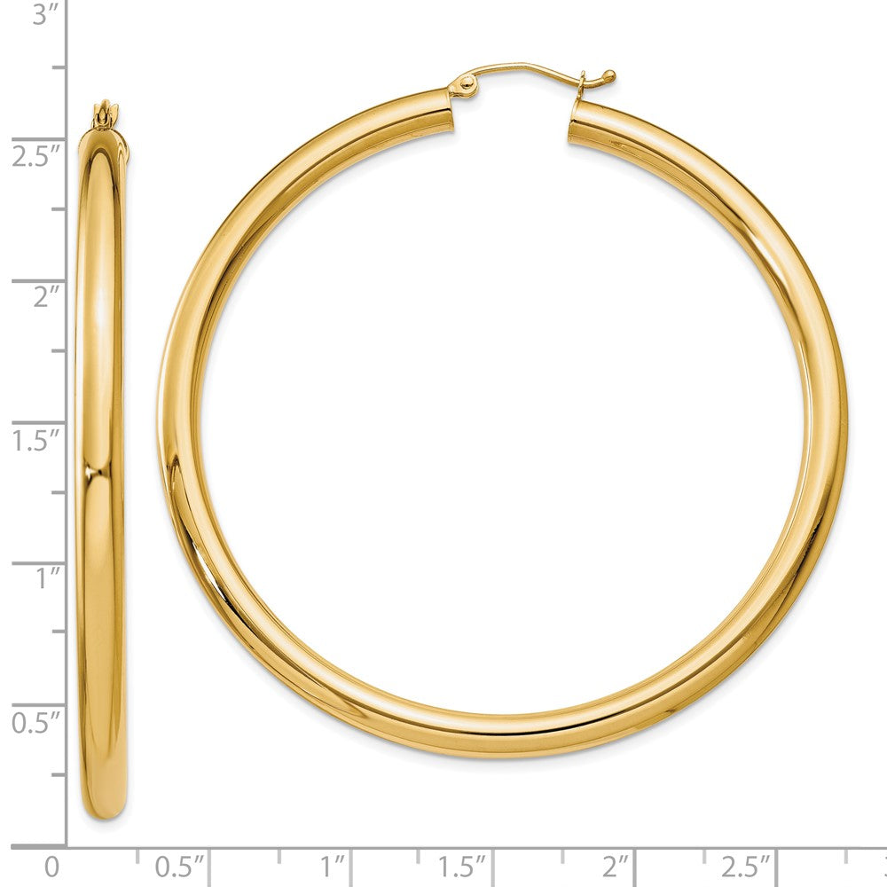 10K Gelbgold Poliert 4mm Leicht Röhre Creolen