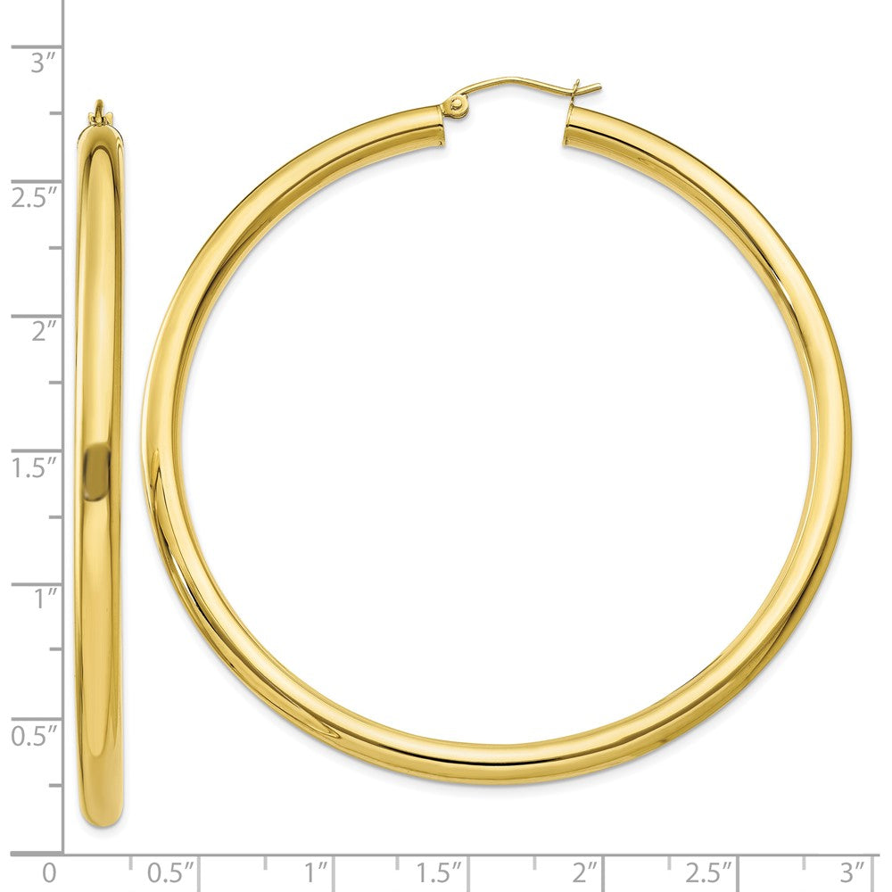 10K Gelbgold Poliert 4mm Röhre Creolen