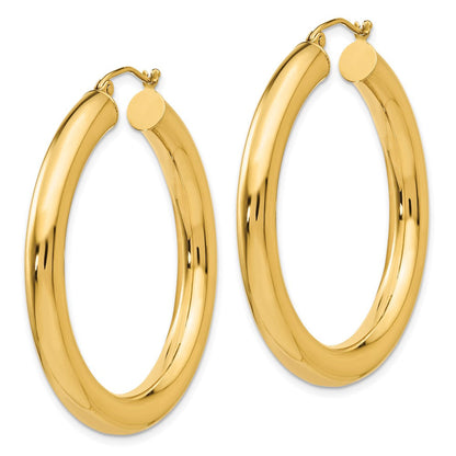 10K Gelbgold Poliert 5mm Röhre Creolen