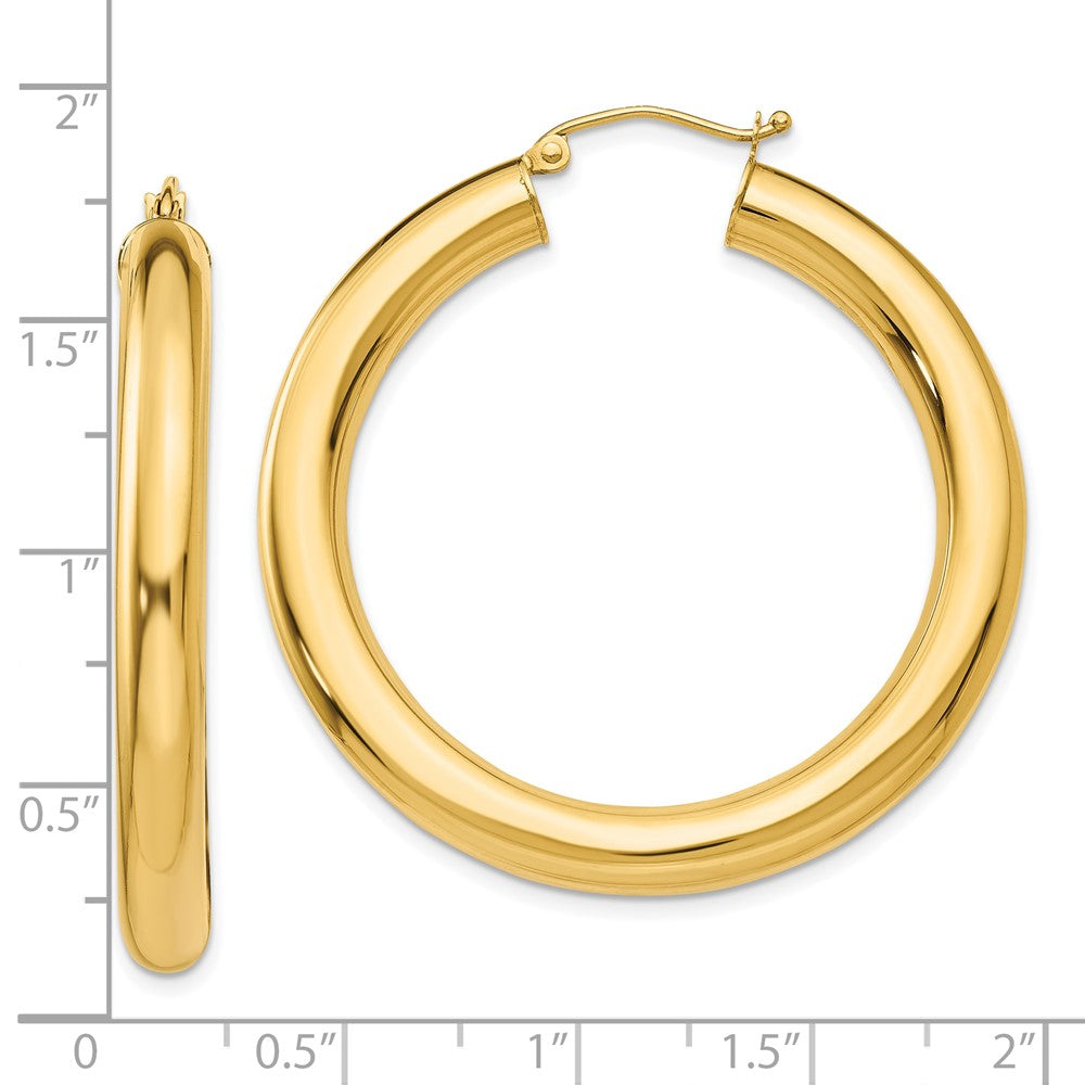 10K Gelbgold Poliert 5mm Röhre Creolen