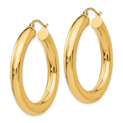 10K Gelbgold Poliert 5mm Leicht Creolen