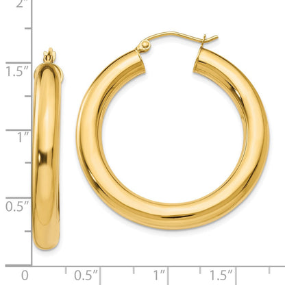 10K Gelbgold Poliert 5mm Leicht Creolen