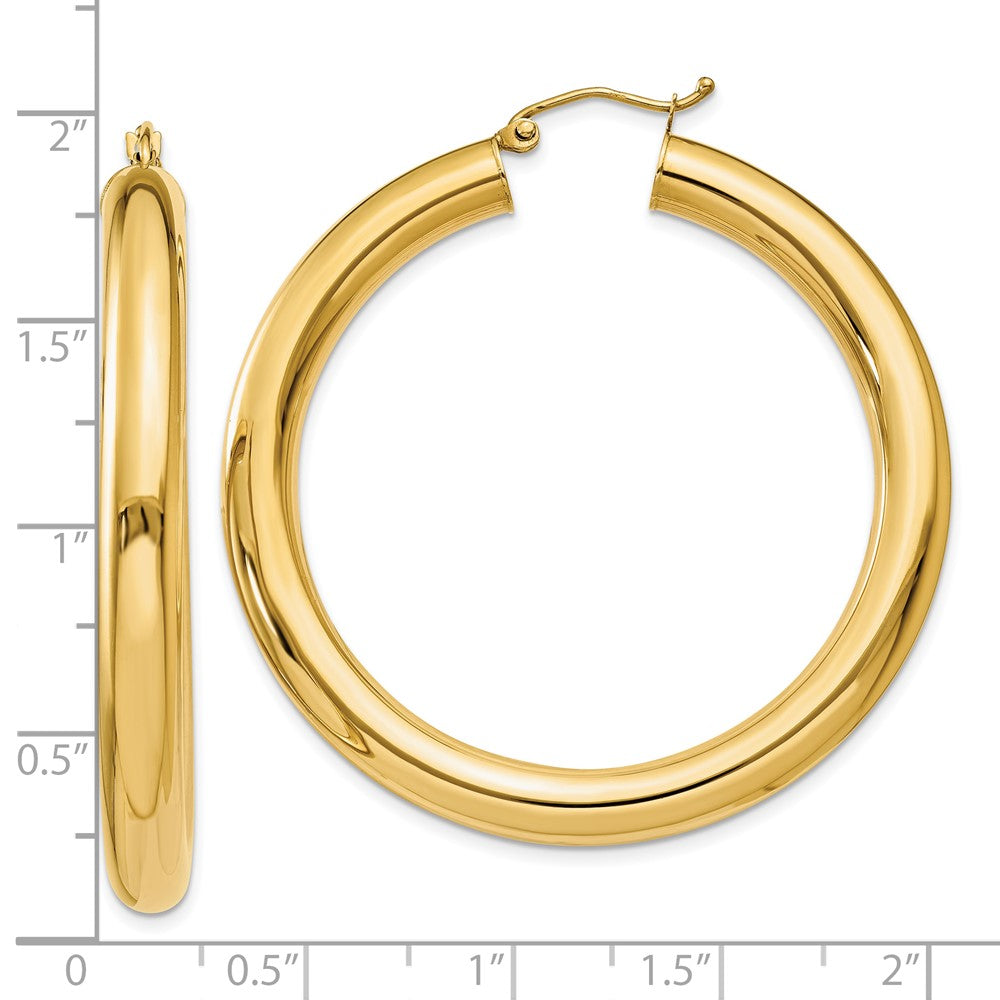 10K Gelbgold Poliert 5mm Röhre Creolen