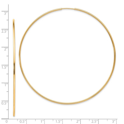 10K Gelbgold Poliert Endlos Röhre Creolen
