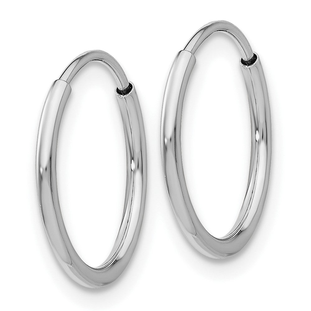 10K Weißgold 1.2mm Endlos Creolen