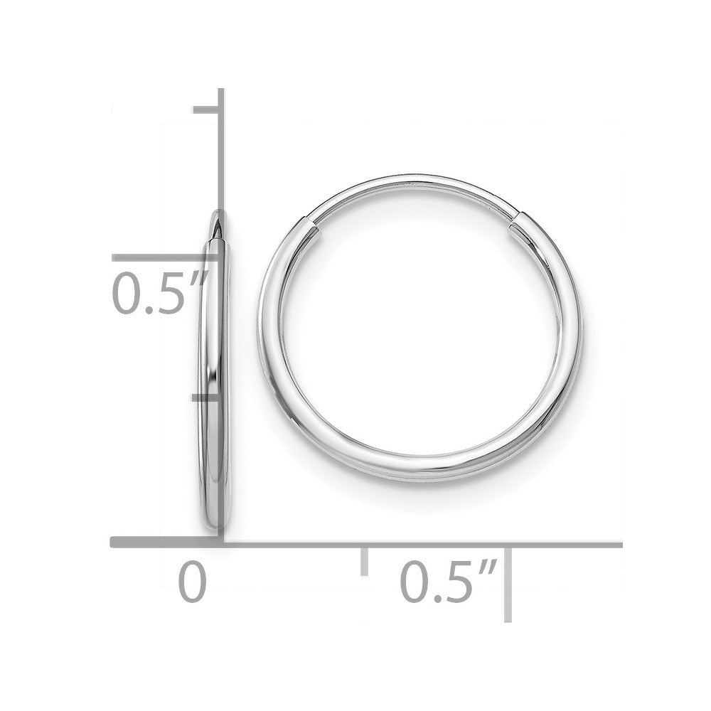 10K Weißgold 1.2mm Endlos Creolen