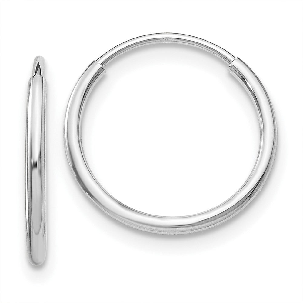 10K Weißgold 1.2mm Endlos Creolen