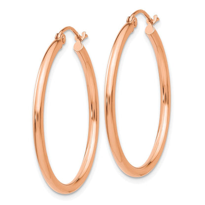 10K Roségold 10K Poliert 2mm Röhre Creolen