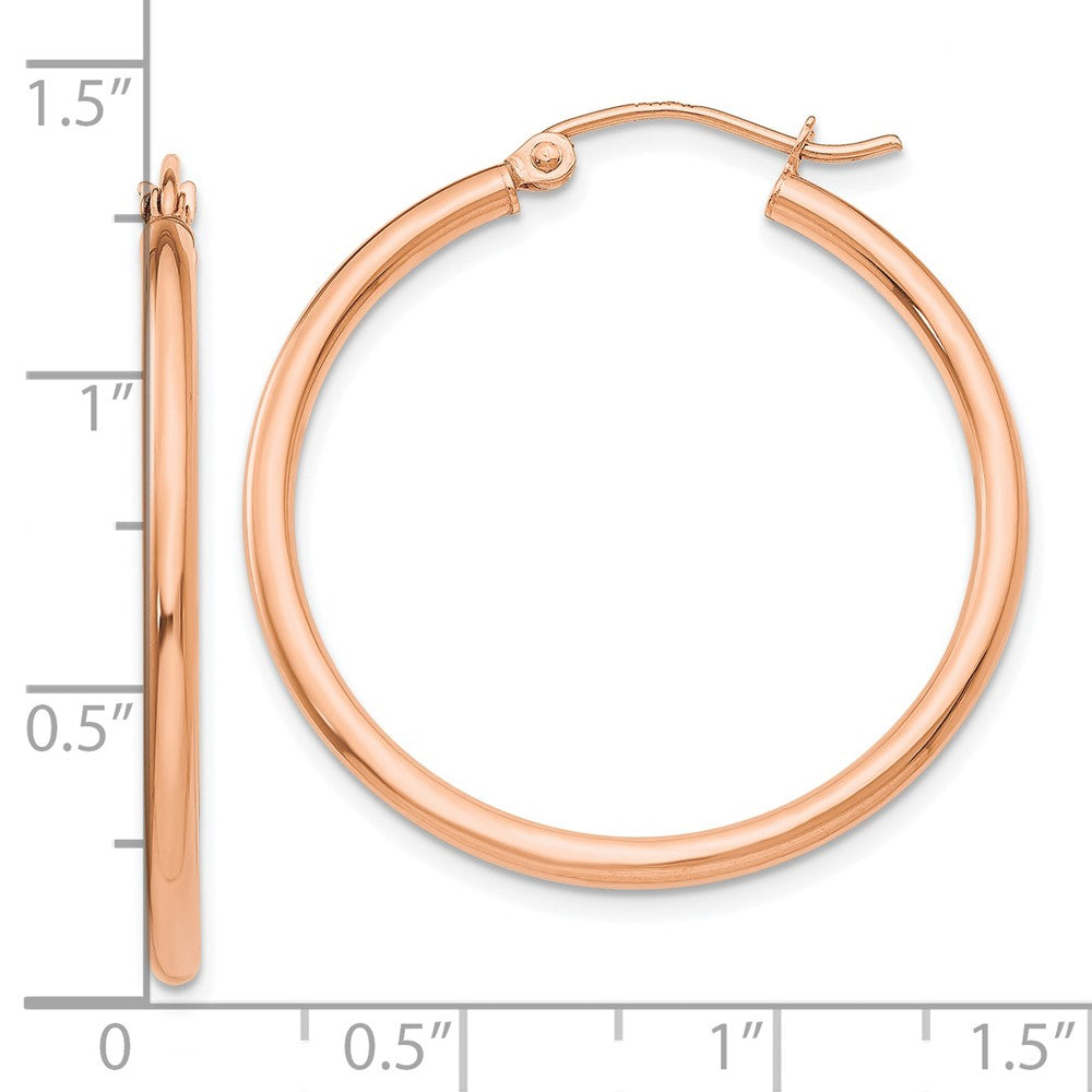10K Roségold 10K Poliert 2mm Röhre Creolen