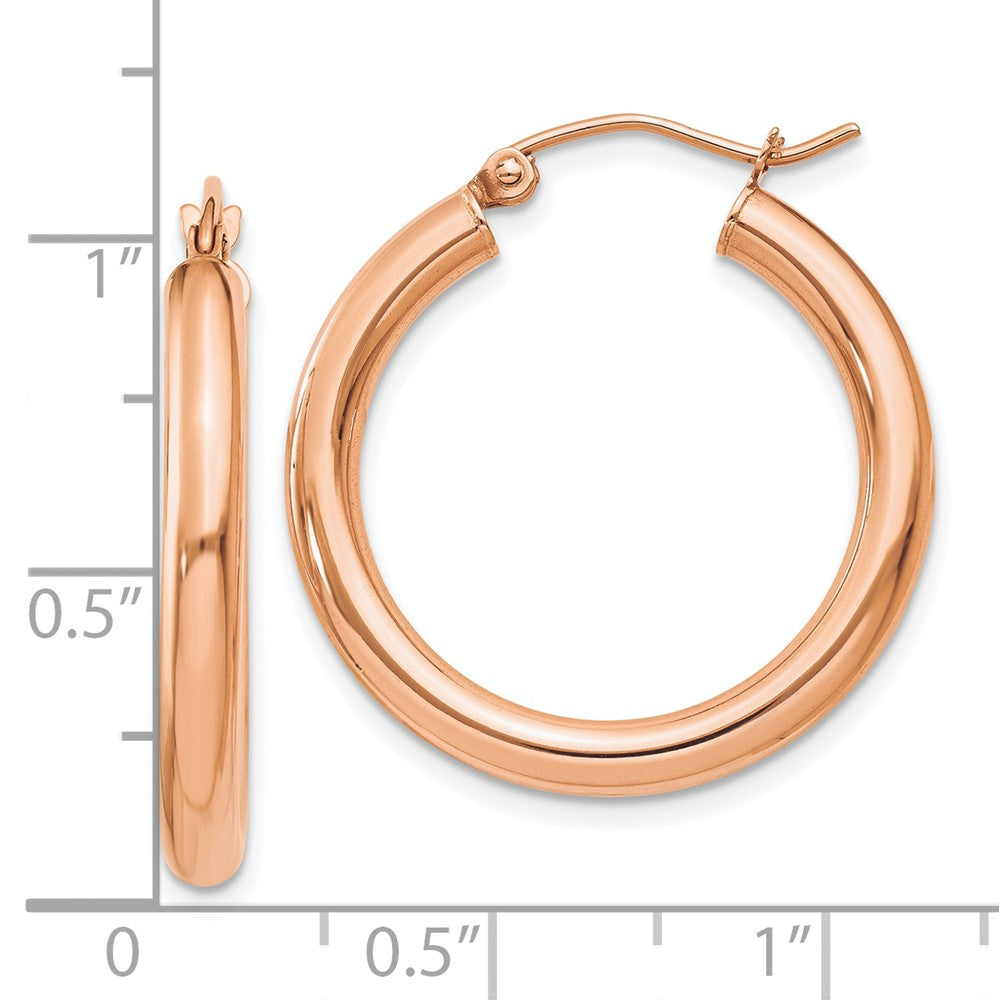 10K Roségold 10K Poliert 3mm Creolen