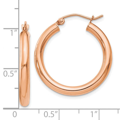 10K Roségold 10K Poliert 3mm Creolen