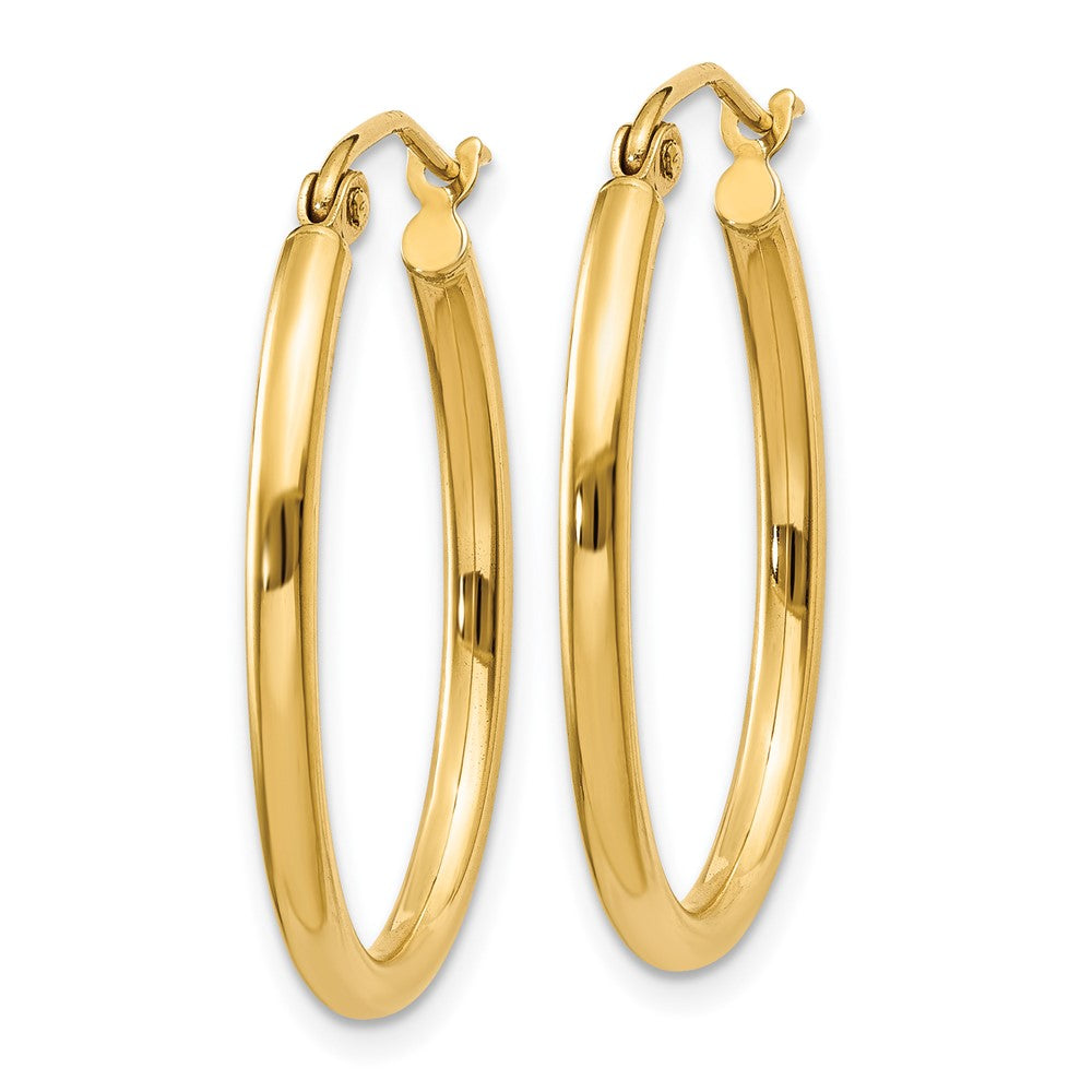 10K Gelbgold Oval Poliert Creole Ohrring