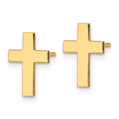 10K Gelbgold Poliert Kreuz Ohrringe
